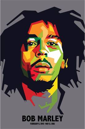 Bob Marley Graphic Vector Art Poster Paper Print