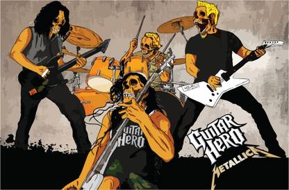 Guitar Hero Metallica Poster Paper Print