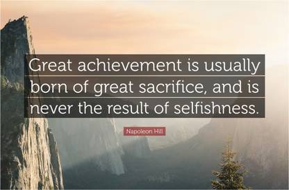 Sacrifice Motivational Quote Poster Paper Print