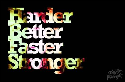 Daft Punk 'Harder, Better, Faster, Stronger' Lyrics Poster Paper Print
