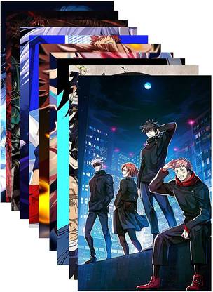 jujutsu kaisen wall poster 250 GSM anime posters for room(size_12x18 inch,multicolor,paper) - pack of 18 Paper Print