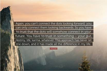 Connecting The Dots Steve Jobs Motivational Quote Poster Paper Print