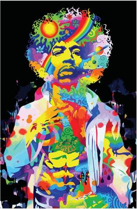 Jimi Hendrix Psychedelic Art Poster Paper Print