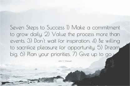Seven Steps Of Success Motivational Quote Poster Paper Print