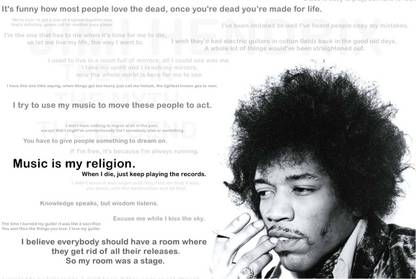 Jimi Hendrix Quotes Poster Paper Print