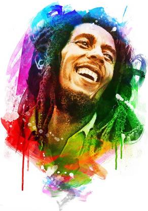 Bob Marley Hippie Art Poster Paper Print