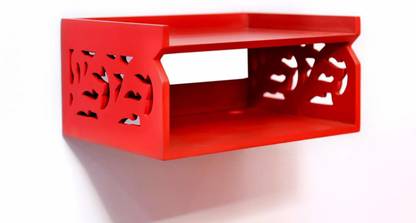 Ruby Perl Beautiful Wooden Wall set top box wifi stand MDF (Medium Density Fiber), Wooden Wall Shelf