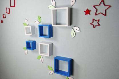 Perfect Art Wall shelf Square shape shelves set of 6 MDF MDF (Medium Density Fiber) Wall Shelf
