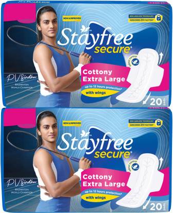 STAYFREE Secure XL Cottony Cover Sanitary Pad