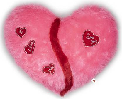 Wondershala Heart Pillow with I Love You Quote Pillow Heart Shape Fur Pillow  - 30 cm