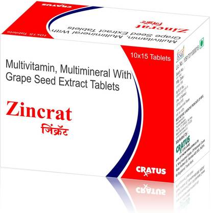 CRATUS Zincrat – Zinc with Multivitamin, Multi-mineral and Grape Seed Extract