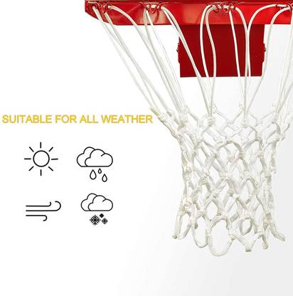 GymShark Nylon Basketball Ring with Net and Screw (Colour of The Net: Assorted, Size 6) Basketball Ring