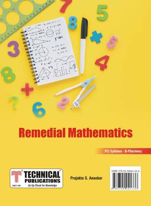 Remedial Mathematics for B. PHARMACY - PCI Syllabus - textbook