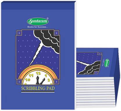 SUNDARAM Scribbling Pad 1/16 - 40 Sheet 10.5 x 14 cm Regular Note Pad Single line 80 Pages