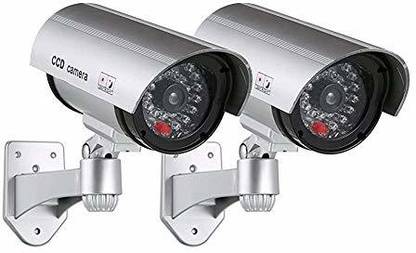 WOLBLIX 2 Pack Dummy Camera CCTV Surveillance System with LED Red Flashing Light , Fake Security Camera for Outdoor & Indoor Use Security Camera