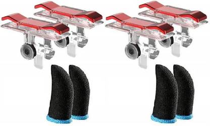 FKU (2 pair )E9 Game Controller - Quick button handle Sensitive Shoot and Aim Fire Buttons L1R1 Trigger Buttons with Highly Sensitive thumb Sleeve for PUBG Joystick