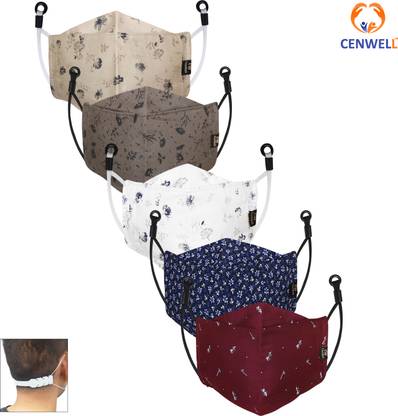 CENWELL Unisex 100% Cotton Protective Fashionable Fabric Cotton Face Mask for Men ,Women ,kids with Adjustable Earloop ,Adjustable Strap & Free Hand Sanitizer, Anti-pollution, Anti-virus and Anti-bacterial Fabric SAFETY MASK Reusable, Washable Cloth Mask With Melt Blown Fabric Layer