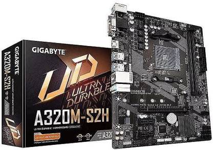 GIGABYTE GA-A320M-S2H LGA 1200Socket Pico-ITX AMD 320 Chipset DDR4 Motherboard for Desktop, Laptop