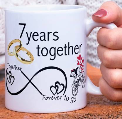 Rosemelt Happy 7th Marriage Anniversary 7 year love "Seventh Wedding Anniversary Gift For Him And Her" "7th Year Relationship mug" "7Year Love Celebration" "Best Anniversary Gift" 7th Anniversary For Husband Wife Ceramic Coffee Mug