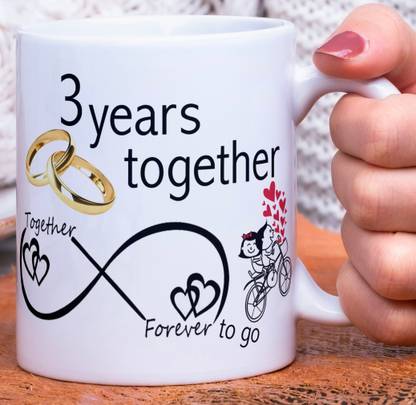 Rosemelt Happy 3rd Marriage Anniversary 3 year love "Third Wedding Anniversary Gift For Him And Her" "3rd Year Relationship mug" "3Year Love Celebration" "Best Anniversary Gift" 3rd Anniversary For Husband Wife Ceramic Coffee Mug