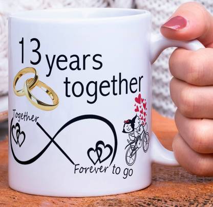 Rosemelt Happy 13th Marriage Anniversary 13 year love "Thirteen Wedding Anniversary Gift For Him And Her" "13th Year Relationship mug" "13Year Love Celebration" "Best Anniversary Gift" 13th Anniversary For Husband Wife Ceramic Coffee Mug