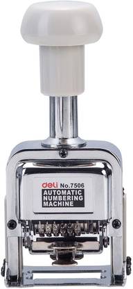 Deli W7506 Easy Series 6 Digit Auto Numbering Machine, Auto Shift System with Lock  Office Set