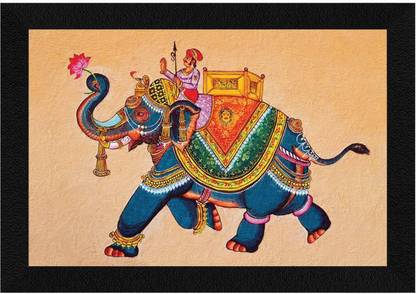 Bhawana Creation MAN ON ELEPHANT Digital Reprint 8 inch x 10 inch Painting