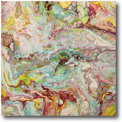 Artz City Infrared Sea" Fluid Art Canvas 15 inch x 15 inch Painting