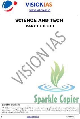 Vision IAS-SCIENCE AND TECH PART I + II + III-GS Foundation Printed Notes 2021-English Medium