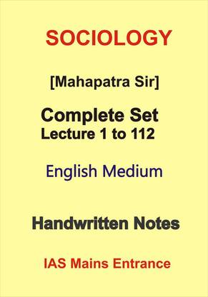 Mahapatra Sir Complete Sociology Handwritten Notes In English IAS Mains Enrolled Student