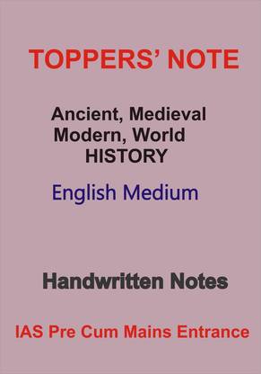 Ancient Medieval Modern World History Handwritten Notes By Toppers In English For IAS Prelims Cum Mains
