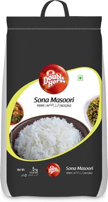 Double Horse Sona Masoori Rice 5 Kg Sona Masoori Rice (Long Grain, Polished)