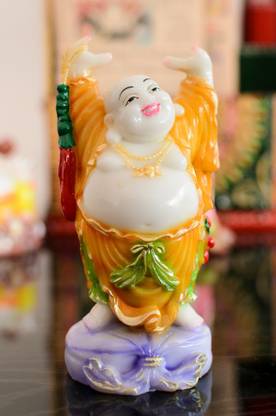 Flipkart SmartBuy Feng Shui Laughing Buddha with Hands Up Decorative Showpiece  -  15 cm