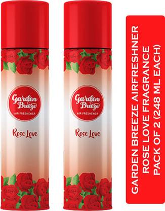 garden breeze Rose Spray Rose Love Airfreshner Pack Of 2 (248 ml X 2)