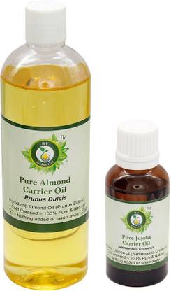 R V Essential Almond (100ml) and Jojoba Carrier Oil (30ml)- 100% Pure & Natural Cold Pressed