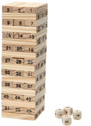 BENISON INDIA Jhenga Blocks Timber Tower Tumbling Game for Kids , Traditional Classic Jenga Blocks for Everyone