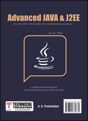 Advanced JAVA and J2EE for BE VTU Course 18 OBE & CBCS (VI- CSE / ISE - 18CS644 – Pro. Elec. -1)