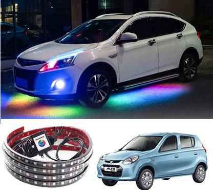 RKPSP LED Car Interior Decorative Plastic Floor Atmosphere Strip Lighting Kit With Mobile App Control For Alto 800 (Universsal) Car Fancy Lights