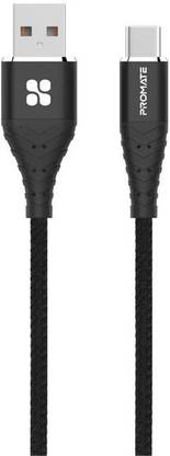 Promate USB Type C Cable 2 A 1 m Fabric Braided USB-C Data Sync & Charge Cable