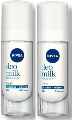 NIVEA Deo Milk Beauty Elixir Fresh Deodorant Roll on Each 40ml Pack of 2 Deodorant Roll-on  -  For Women