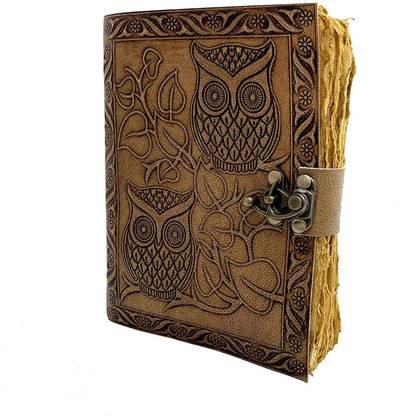 CRAFT CLUB Finished Leather Embossed Journal With 100% Antique Handmade Paper A5 Journal Unruled 200 Pages