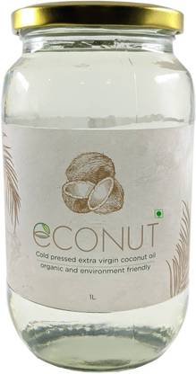 econut Extra Virgin Coconut oil 1 Litre Coconut Oil Glass Bottle