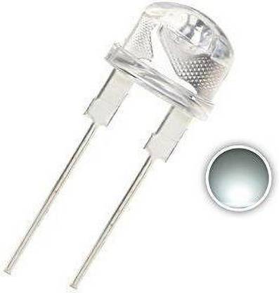 gobagee 20 pcs LED Light-Emitting Diodes 0.5 W Lamp (Clear White, 8 mm) - Pack of 20 Electronic Components Electronic Hobby Kit