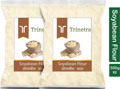 Trinetra Best Quality Soyabean Flour / Soyabean Atta 500g Pack of 2