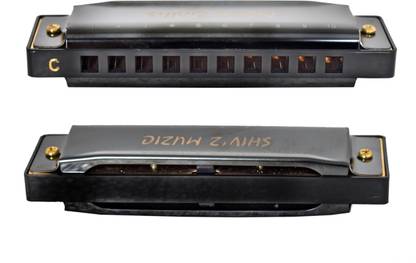 Shiv'z Muzic Harmonica, 10 Holes Mouth Organ, Premium Quality (with carry Case & Manual )