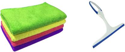 3G Clean Combo of MIcrofiber Cloth (4 pcs) and kitchen wiper (01pc) Kitchen Wiper, Cleaning Cloth