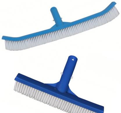 Blue Wave Curved 18 Pool Brush for Walls and Floors with Nylon Fiber Bristles and 10 inch Plastic, Plastic Wet and Dry Brush