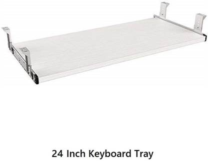 UniAart Heavy Duty Wooden Keyboard Tray with Height Adjustable – Perfect Options for Office and Home Desk (White, 10.1 cm x 24 Inch) Keyboard Tray
