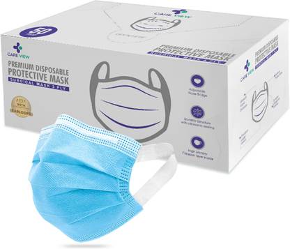 Care View 3 Ply Disposable Face Mask Box with FABRIC Earloop CV2920-SF-BOX Surgical Mask With Melt Blown Fabric Layer