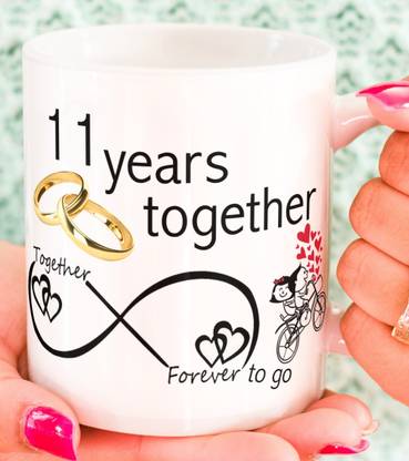 Rosemelt Happy 11th Marriage Anniversary 11 year love "Eleven Wedding Anniversary Gift For Him And Her" "11th Year Relationship mug" "11Year Love Celebration" "Best Anniversary Gift" "11th Anniversary For Husband Wife Ceramic Coffee Mug